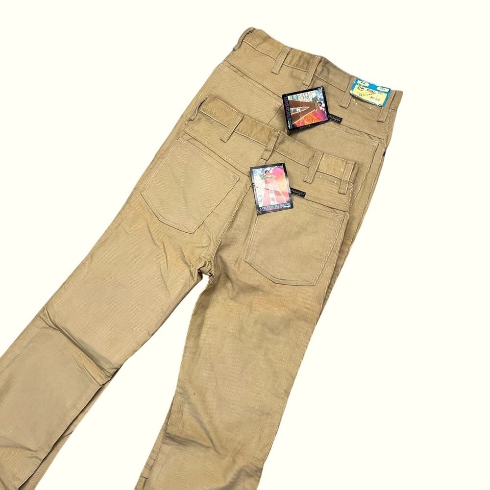 Vintage 70s Wrangler Corduroy Pants Boot Flare Made in USA Womens 27 M x 32L Tan - Picture 3 of 10